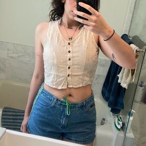 super beautiful cream colored embroidered fairy top.